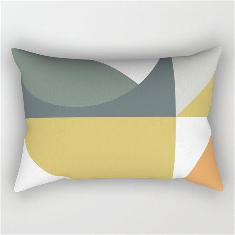 Nordic-style Irregular Geometric Lumbar Cushion | 3050 Rectangular Sofa Pillowcase Removable