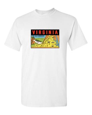 T Shirt Vtg Travel Art Cotton Virginia State Retro Souvenir Tourist
