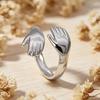 Open Ring Exaggerated Arm-Circling Shape Three-Dimensional Sculptural Design Wraps Finger Ring Hip-Hop Street Style Statement Ring
