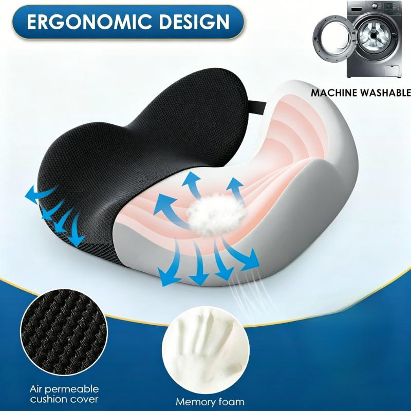1PC Shape Memory Foam Orthopedic Cushion, Ergonomic Coccyx Cushion, Adjustable Seat Cushion Width, for The Office,car