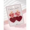 1 Pair Acrylic Romantic Valentine's Day Colorful Sequin Red Heart Design Earrings Perfect Gift For Ladies