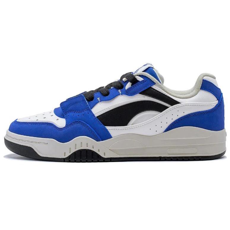 

новые LiNing Yuebai противоскользящие износостойкие низкие кеды для скейтборда унисекс сине-белые 37.5