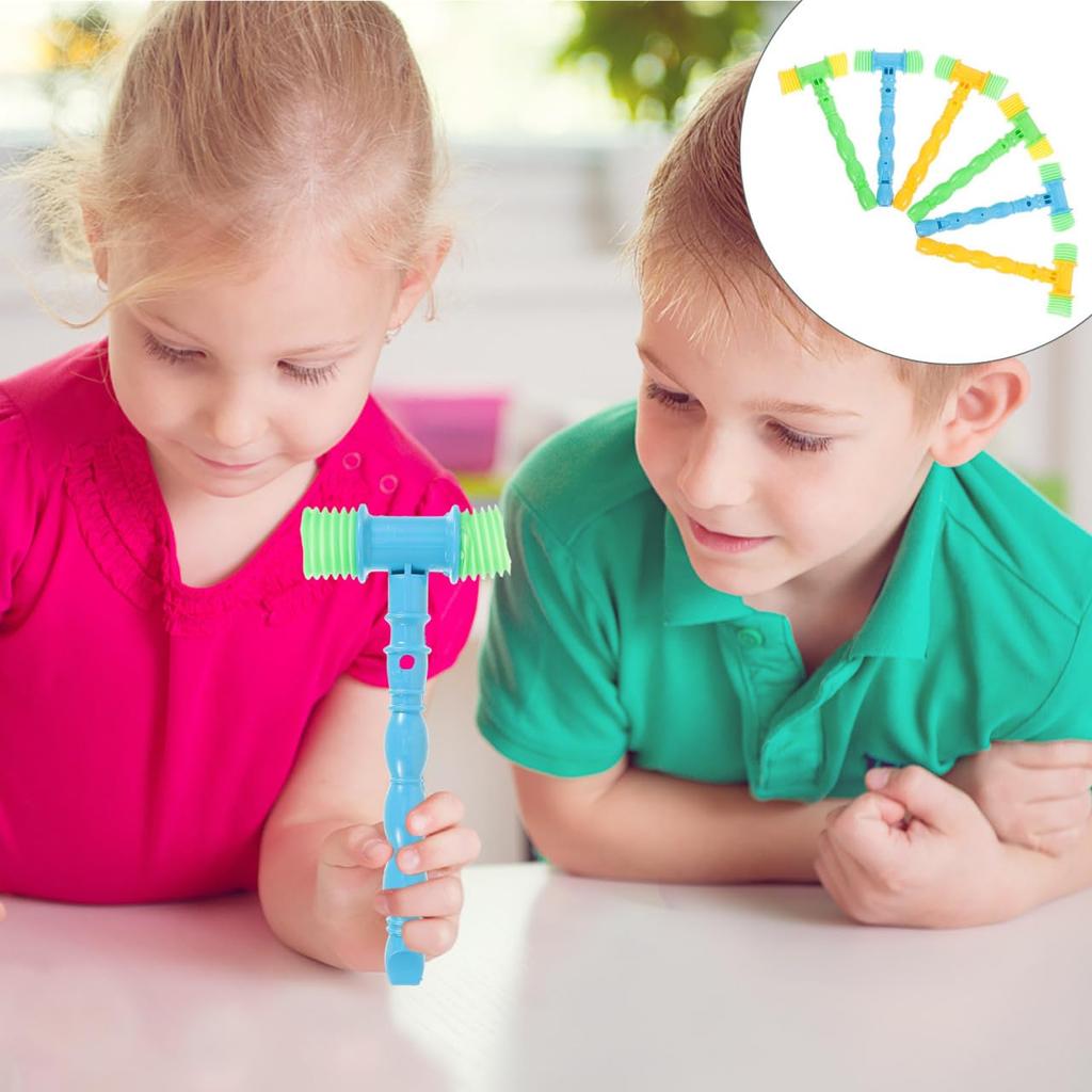 Set YARNOW de 6 Ciocane Muzicale pentru Bebeluși, Plastic, Emite Sunete la Impact, Educațional pentru Copii Peste 1 An, Stimulare Senzorială și Dexteritate