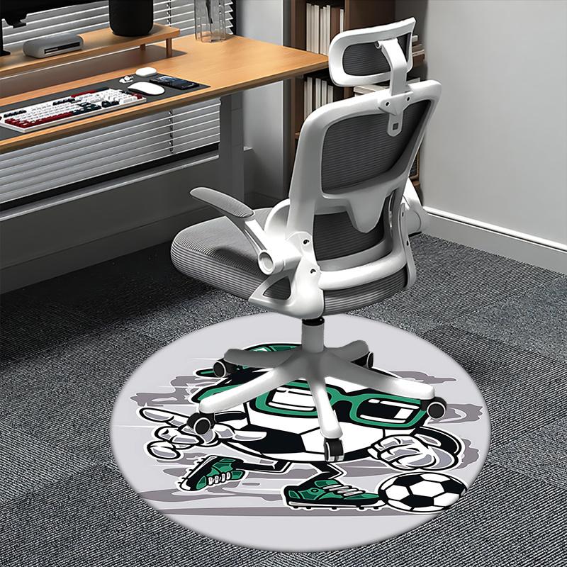 

Soccer Ball, Chair mat Round Rug Office carpet, Machine Washable, Non slip, Suitable for Living Rooms, Bedrooms 80cm