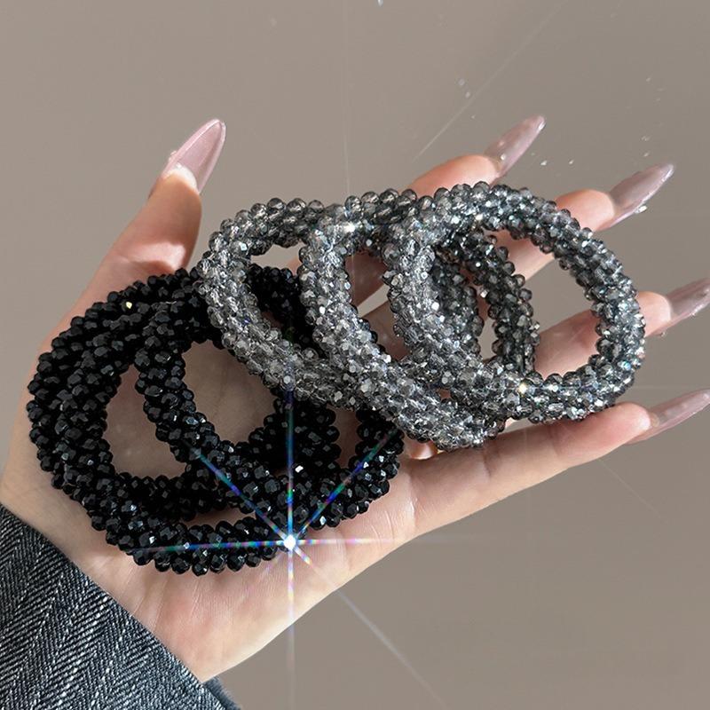 1pc Sparkling Crystal Elastic Hair Ties for Women Handmade Rhinestone Ponytail Holders for Everyday Stylish Hair Beads Ropes