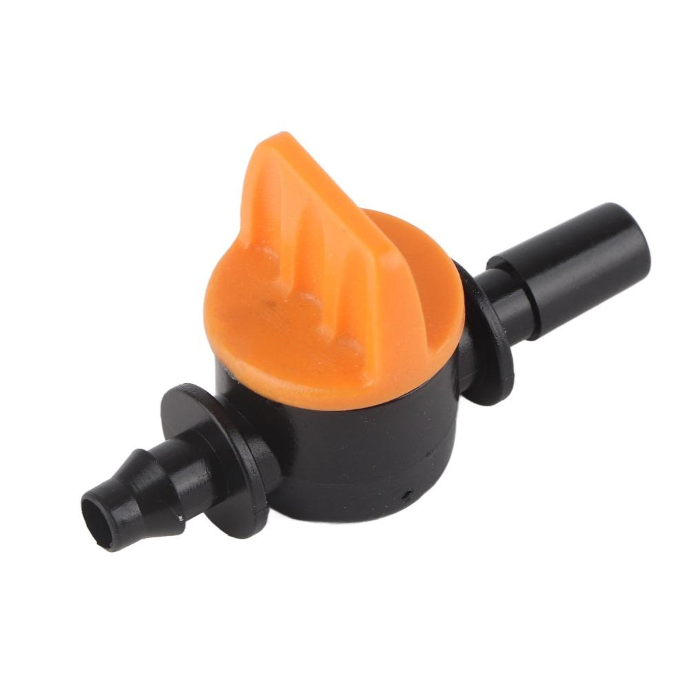 50pcs PP Drip Irrigation Valve Compact 4/7mm Micro Tubing Drip Irrigation Switching Valve Mini 6mm Outer Diameter
