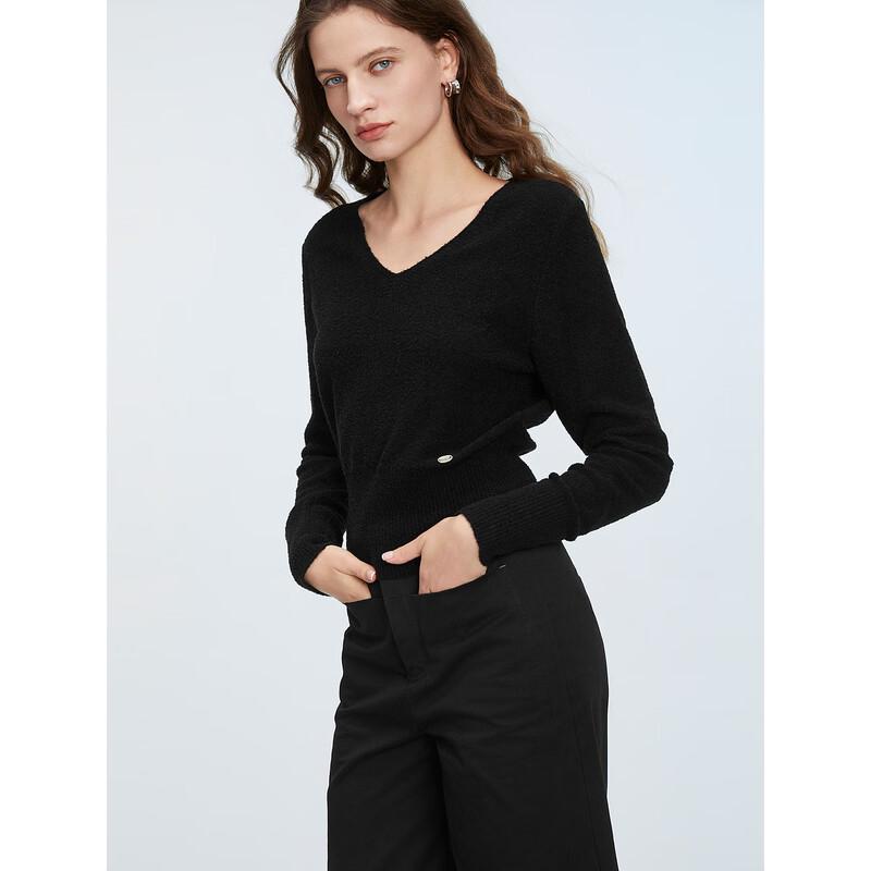 ELLE Maglione a collo a V da donna