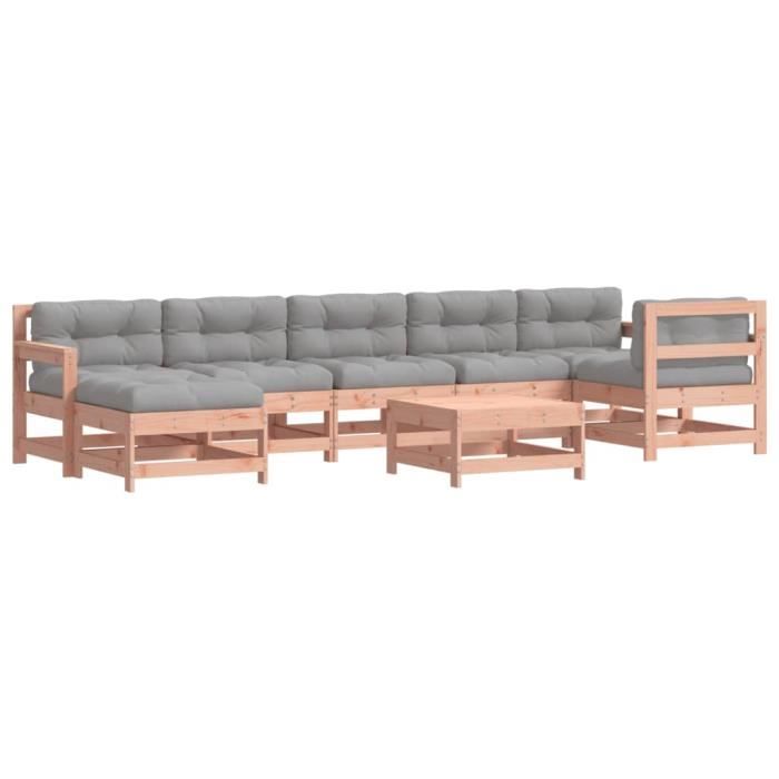 VidaXL Salon de jardin 8 pcs avec coussins bois massif douglas 3185890