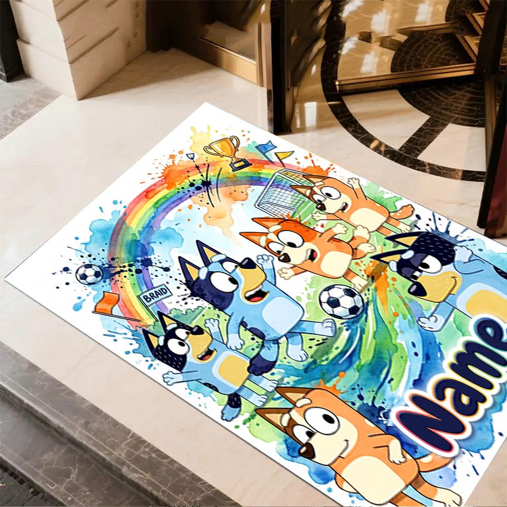 Halloween Sports Party Customize Your Name Floor Rug Office Rug Perfect for Study room Entryway Balcony Decorate room Anti-slip Rug Decorate Offices