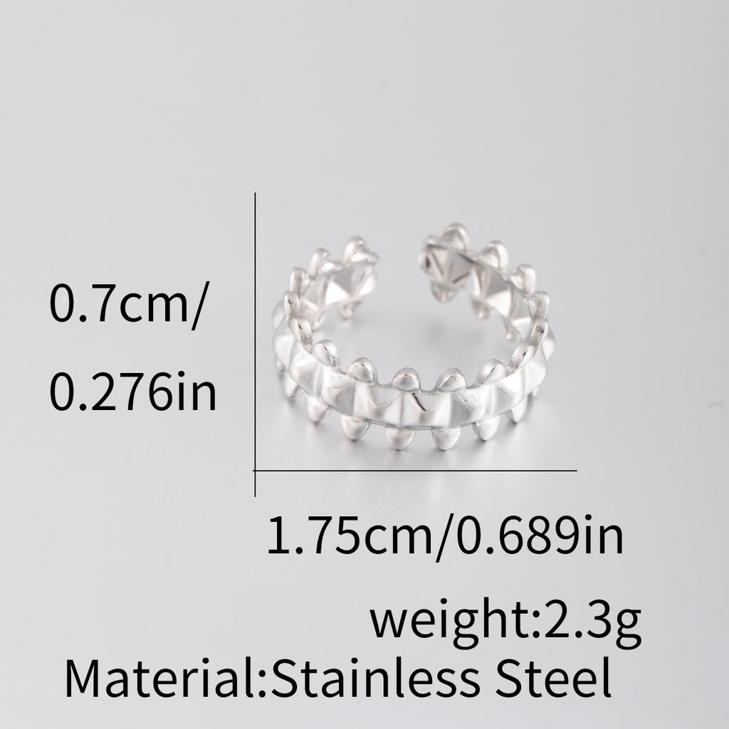 1Pcs Female Stainless Steel Open Ring, Geometric Ring, Exaggerated Accessory Ring