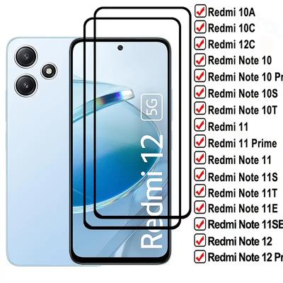 2 szt. Szkło Hartowane Dla Xiaomi Redmi 15 15C 14C 13C 12C 10C 10A 9C NFC 9A Note 14 13 12 12S 11 11S 10 10S 9S 9 Pro 5G 4G Osłona Ekranu Pełne Pokrycie