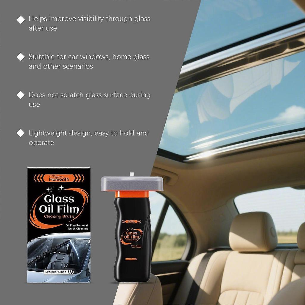 Homonth Glass Oil Film Cleaning Brush Windshield Rearview Mirror Water Stains Cleaning Gloss Cleaning Wipe