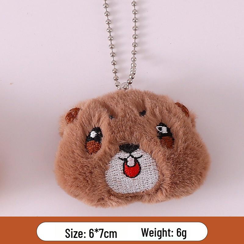 Adorable Plush Bear & Rabbit Brooch Keychain for Kids & Women - Cute Bag or Pin Accessory