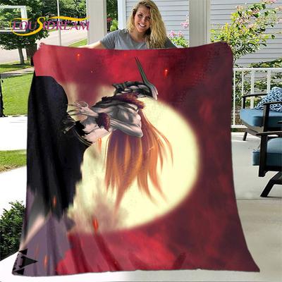 Bleach Japan Anime Cartoon Weiche Plüschdecke, Flanelldecke, Überwurf, Decke für Wohnzimmer, Schlafzimmer, Bett, Sofa, Picknick, Abdeckung für Kinder