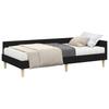 Corner Bed Frame with Mattress 2 Pcs Green Fabric