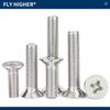 GB819 304 Stainless Steel Phillips Flat Head Countersunk Machine Screws