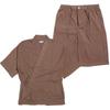 One Colors Men's Jinbei Pajama Set, Japanese Pattern, Top and Bottoms, Solid Shijira Weave, Cool and Comfortable, Size L, Mocha