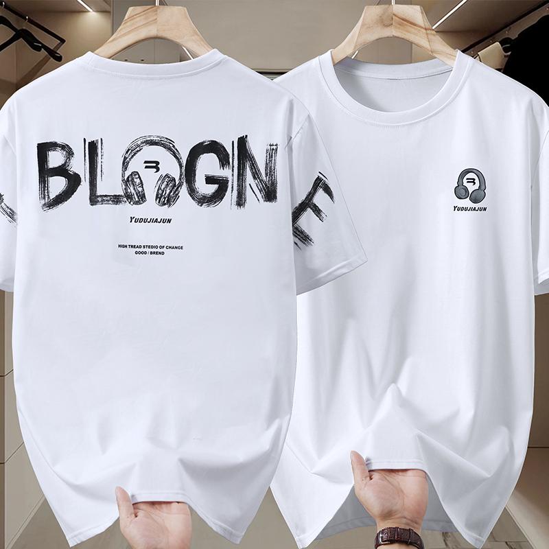 4XL-11XL Большие размеры Топы Летние футболки большого размера Мужские футболки с коротким рукавом Модная винтажная одежда 11XL(170kg-185kg) белый