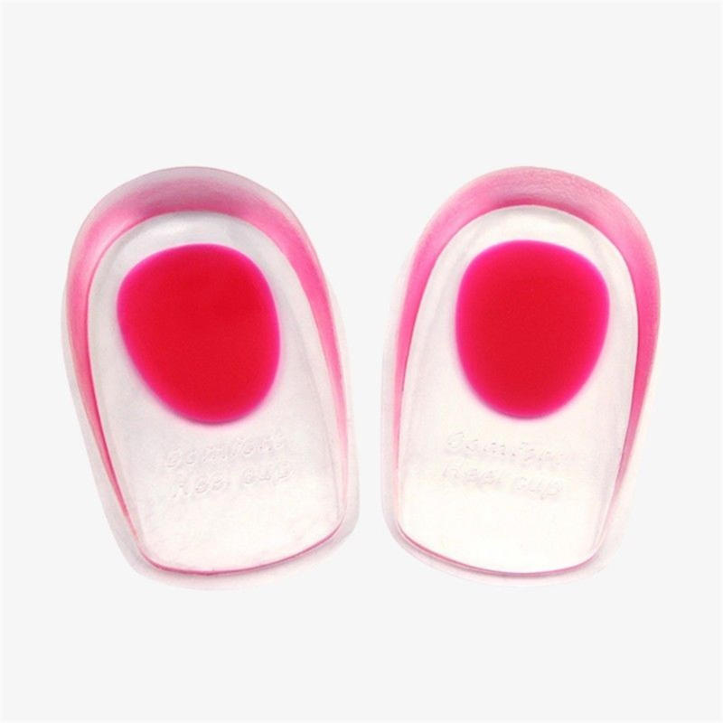 Soft Silicone Increase Heel Support Pad Cup Gel Shock Cushion Orthotic Insole Plantar Care
