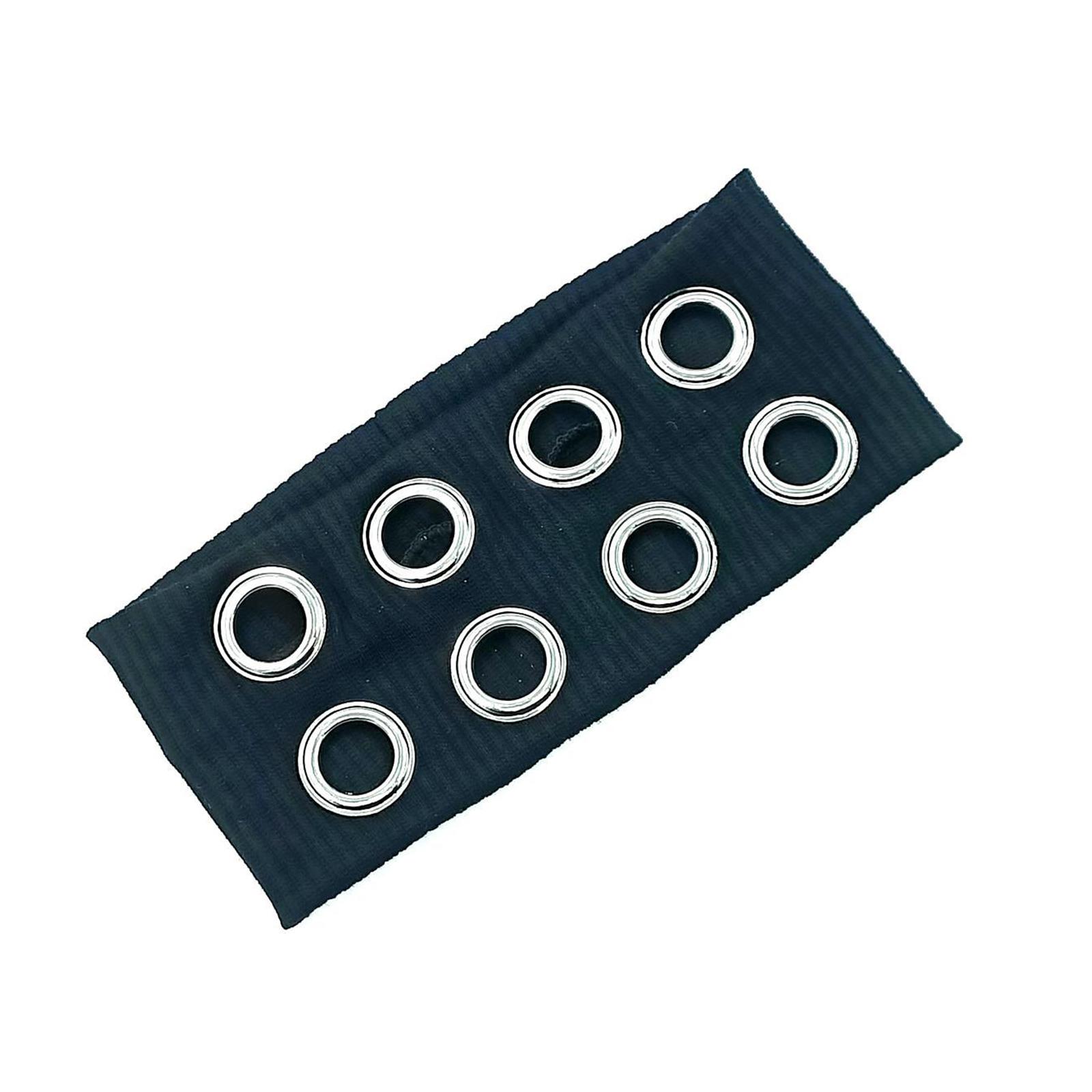 

Steampunk Style Wide Elastic Headbands With Breathable Hollowed Out Eyelets Design French Style Hairband for Women чёрный