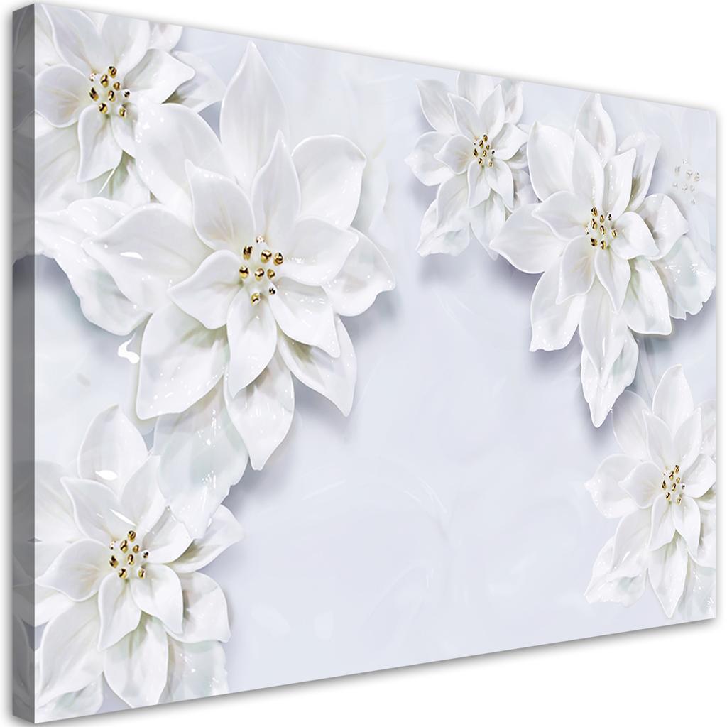 Canvas Print, White Flowers Nature Plants