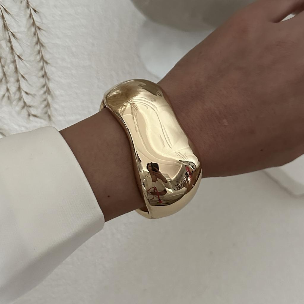 Exaggerated Wide Cuff Bangles Punk Gold Silver Color Geometric Metal Large Bangles for Women Bracelets Men Luxury Jewelry Gift