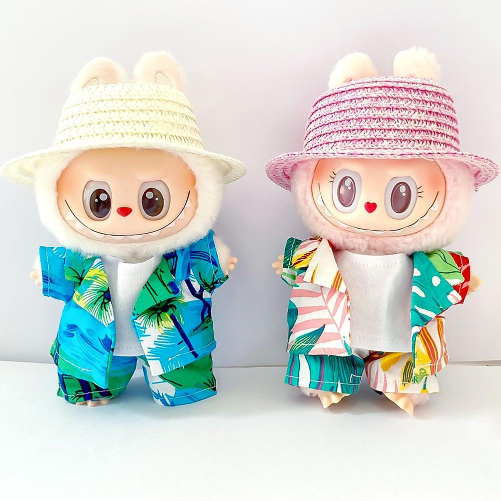 For 17cm Labubu Doll Clothes Fashion Clothes Shirts Dresses Doll Clothes Color Match Shorts Dolls Accessories Cute Decoration Little Clothes