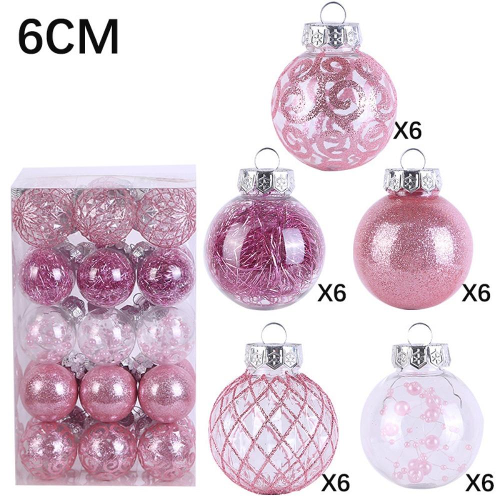 Plastic Christmas Tree Balls 6CM Xmas Baubles Fashion Christmas Ball Set  Home