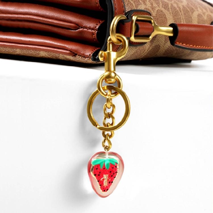 Strawberry Bag Charm Keychain Alloy Material Backpack Pendant for Daily Party