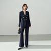 Women's Double-Breasted Business Suit Set with Flare Pants