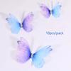 10 elegant 3D butterfly decorations, double-layer polyester fiber butterflies, suitable for DIY handicrafts, headwear