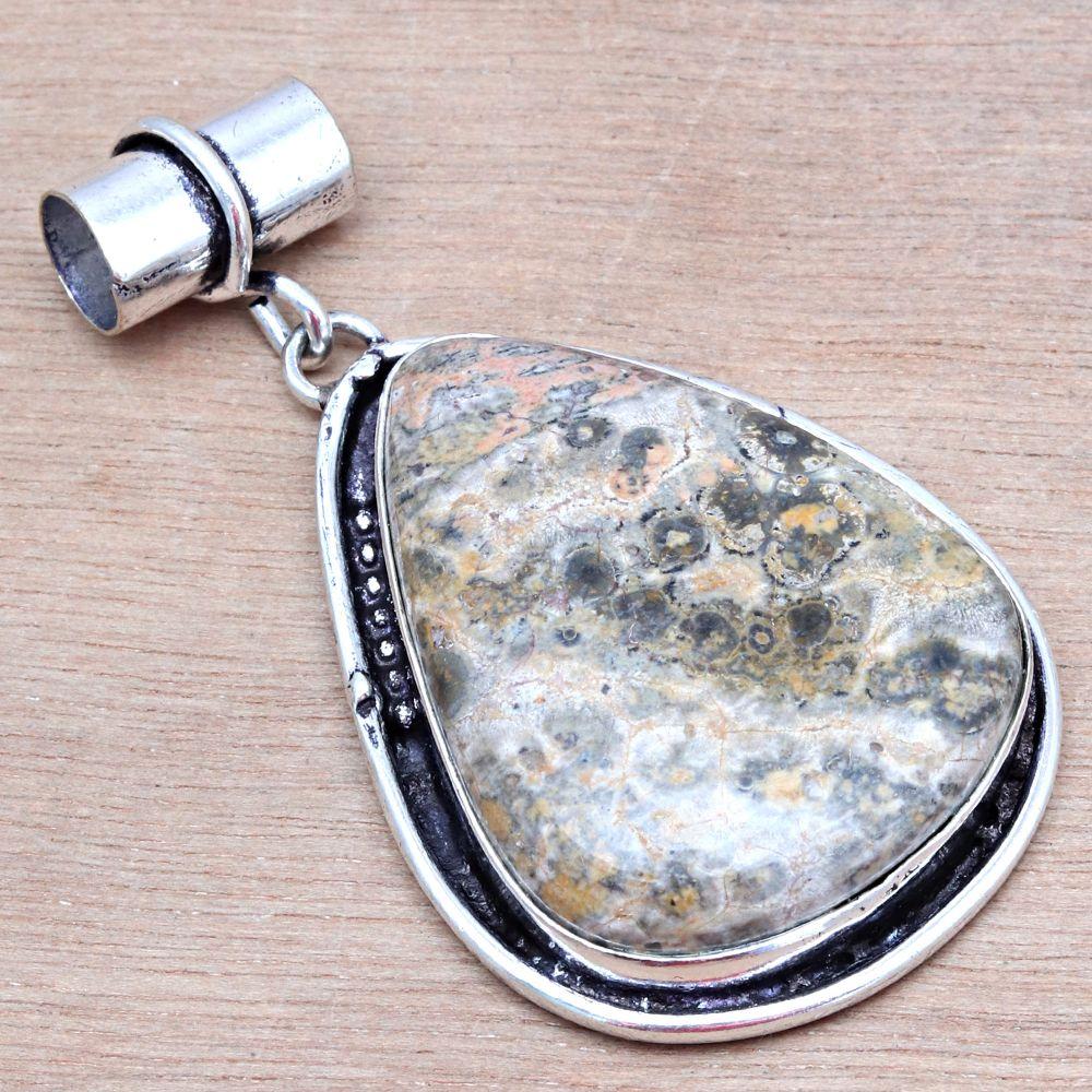 Pendant Malinga Jasper Gemstone Mother'Day Gift Silver Jewelry 2"