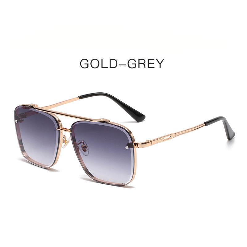 Neue Mode Quadratische Sonnenbrille Herren Luxusmarke Designer Metall Sonnenbrille Vintage Pilot Brille