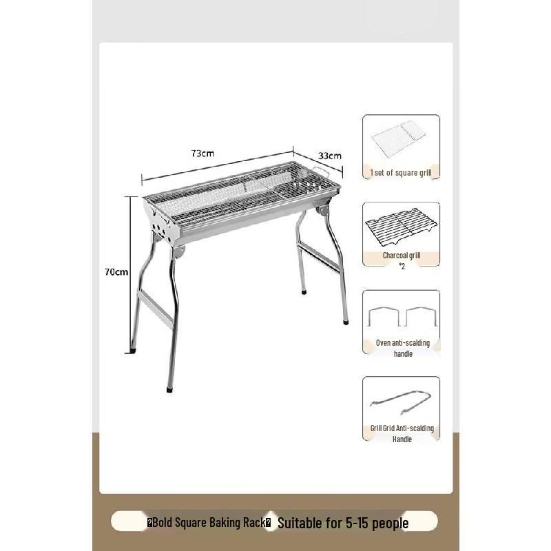 Outdoor Portable Stainless Steel Charcoal Grill