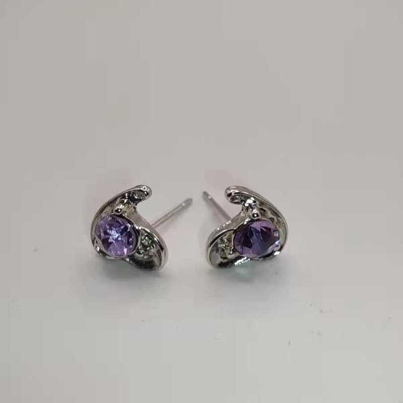 Sace Gems Classic Asymmetrical Heart Copper Alloy Zircon Earrings for Women Wedding Party Gifts