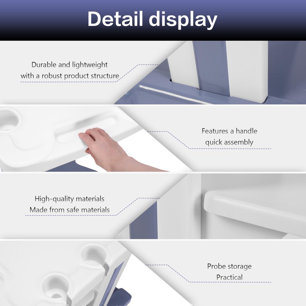 Medical Trolley Cart with Wheels Mobile Ultrasound Cart Beauty Storage Utility Cart for Dental Clinics Hospitals & Beauty Salons