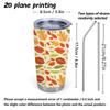 Car Tumbler 591ml Autumn maple leaf elements Straw Cup Leakproof Tumbler Tumbler With Lid Stainless Steel Tumbler Straight Tumbler
