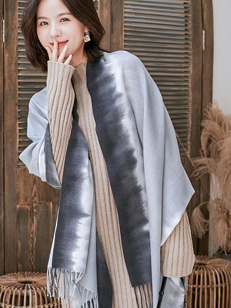 Free  Cashmere Women Scarf Winter Fringed Scarve Lady Pashmina Mujer Femme Foulard Bufanda Echarpe Hiver Long Wrap Shawl
