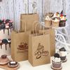 10/30pcs Shopping Bags Kraft Paper Gift Candy Bag Hand-held Paper Bags Wedding Party Decor Gifts Grocery Craft Packaging Bulk