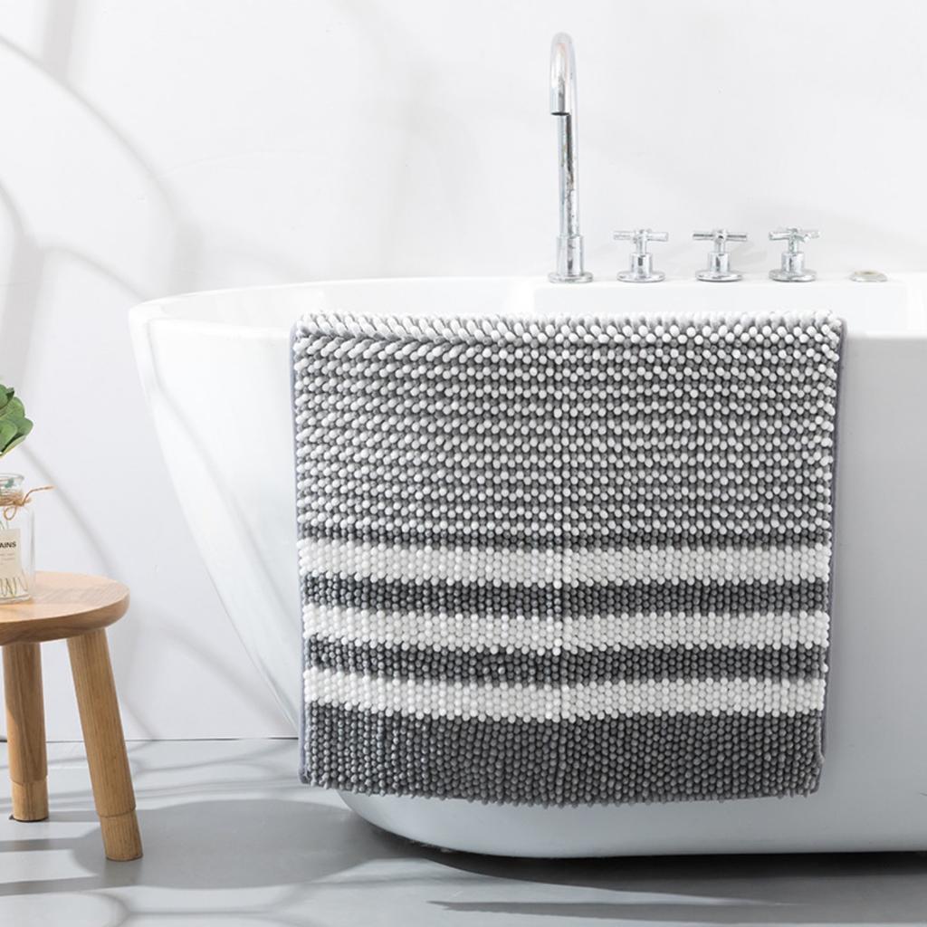 Bicolor Cationic Chenille Bathroom Cashmere Mat Bath Non-slip Carpets In Wash Basin Bathtub Side Floor Rug Shower Room Doormat Memory Foam 3D Pad