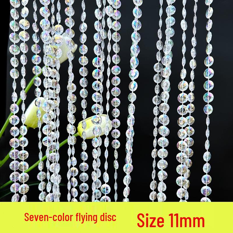 11mm UFO Disc Acrylic Beaded Curtain for Wedding Décor, Ceiling Hanging, and Aisle Runner.