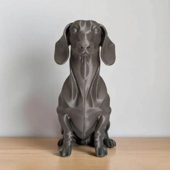 3D Printed Dachshund Figurine PLA Matte Dog Statue Animal Sculpture Home Office Desktop Bookshelf Decoration Ornament