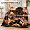 Attack On Titan Custom Name Flannel Throw Blanket Soft Warm for Sofa Bed Indoor Home Use