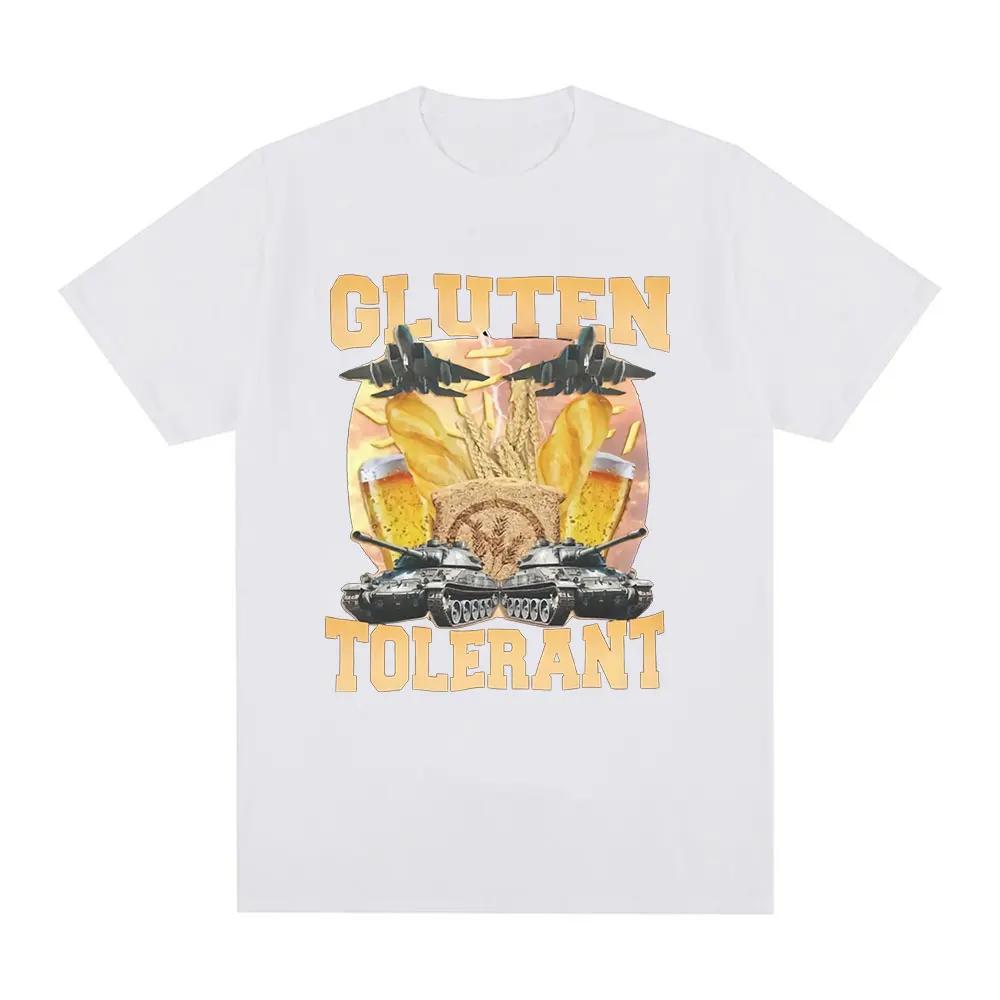 Creative Gluten Tolerant Funny Meme Graphic T Shirt Men Women Clothing Fashion Vintage T-shirt Casual Cotton Oversized Tee Shirt
