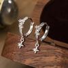 Sterling Silver Black Agate Earring for Women Geometry Water Droplets Versatile Design Gift Jewelry Dropshipping