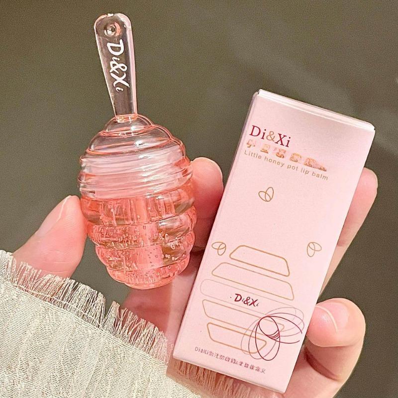 Vasetto di Miele Olio Labbra Balsamo Labbra Frutta Fresca Lunga Durata Idratante Olio Labbra Trasparente Rossetto Liquido Lucidalabbra Trucco Cosmetici
