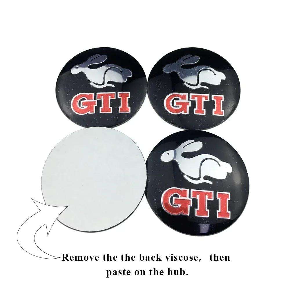 2026 Hot For VW VOLKSWAGEN 65MM Car Wheel Hubcap Stickers Decals for Volkswagen RLINE GTI ABT Golf 5 6 7 Polo Passat Golf Tiguan