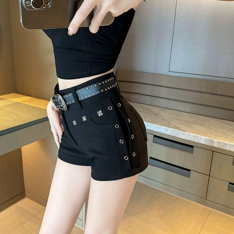 

Women s High Waist Black Sexy Hot Pants - Summer Slim Fit, Fashionable, Tight, Elastic Hip Shorts XS