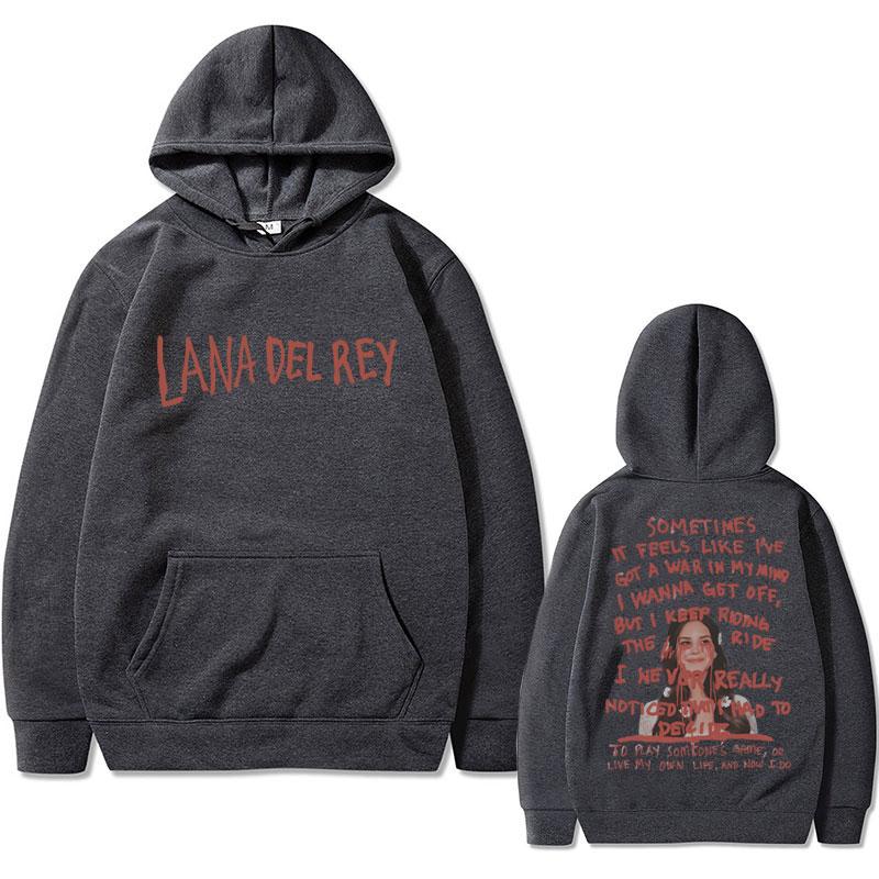Autumn Winter Singer Lana Del Rey Get Free Lyrics Graphic Pure Printing Hoodie Men Vintage Unisex Oversized