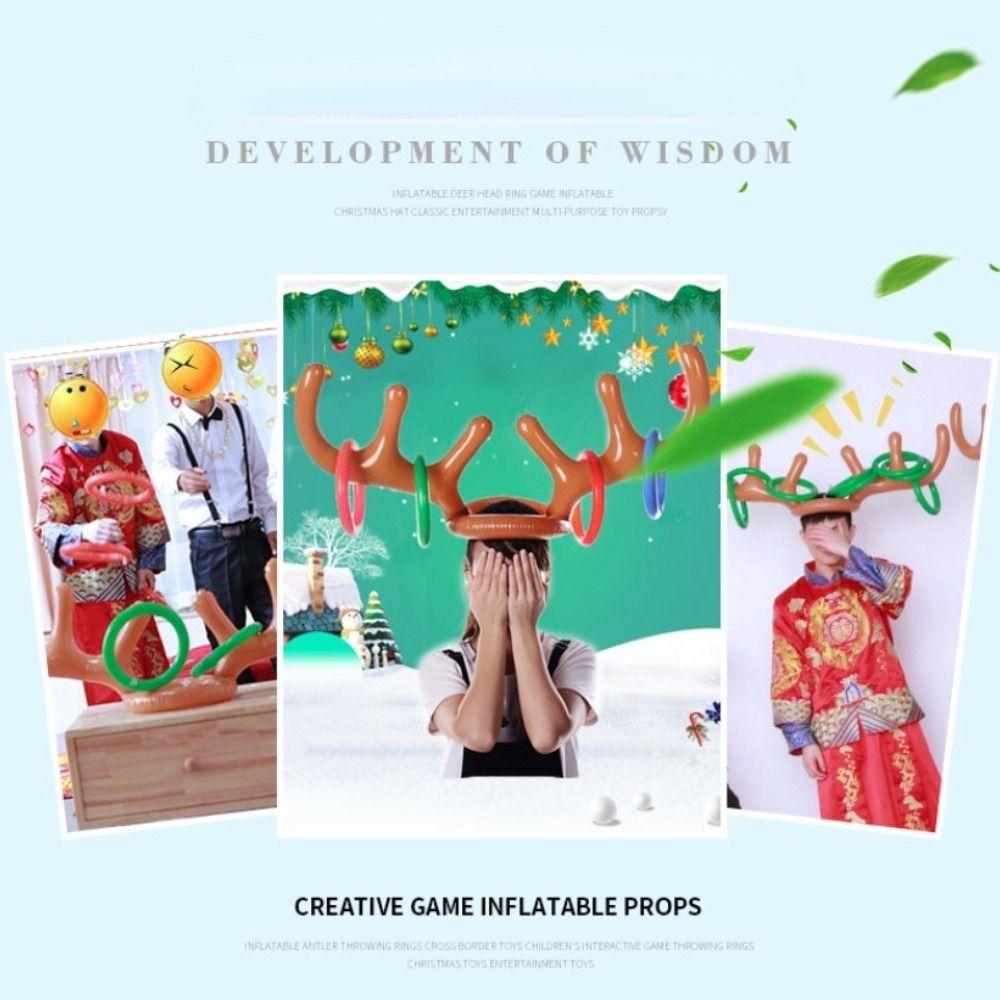 Wurf-Festival Outdoor Rentier Aufblasbare Spielzeuge Weihnachts-Stirnband Aufblasbarer Geweih-Hut Zwingenspiel